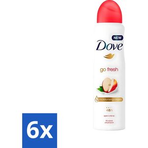 Dove - Deodorant - Go Fresh Apple & White Tea - Verfrissend en fruitig - 250 ml - Voordeelverpakking - 6 stuks