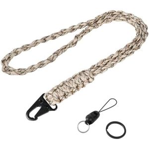 PolkaHome Paracord Lanyard Neck Strap - Stevige en Stijlvolle Multifunctionele Sleutelhanger met Metalen Clip voor ID Badge, Telefoon en Sleutels - Bruin