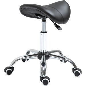 Ergonomische Zadelkruk Kunstleer Amazonekruk in Hoogte Verstelbaar 49-61 cm - Zwart