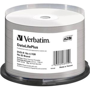 Verbatim DVD-R AZO 4.7GB 16X DataLifePlus THERMAL PRINTABLE - Rohling