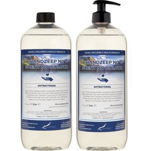 Handzeep No Scent, No Colour 1 liter - met gratis pompje - set van 2 stuks