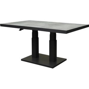 Pacific lounge-diningtafel 140x85xH49-72 cm in hoogte verstelbaar aluminium antraciet ceramic blad