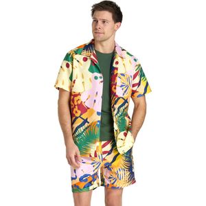 OppoSuits Tropic Thrill - Heren Zomer Set - Bevat Shirt En Shorts - Zwembad, Strand, Festival Outfit - Meerkleurig