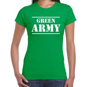 Green army/Groene leger supporter/fan t-shirt groen voor dames - Milieu shirt S