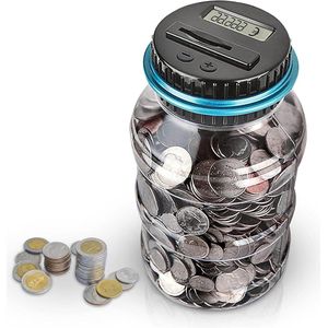 Digitale spaarpot met muntenteller 18L - Elektronische spaarpot voor kinderen en volwassenen met automatisch LCD-display