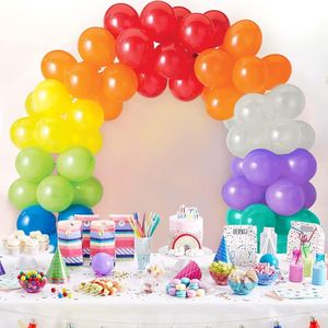 Regenboog ballonnen set 12 kleuren, 50 stuks 12 inch diverse helium latex ballonnen voor verjaardag baby shower jubilea vieringen partij decoraties