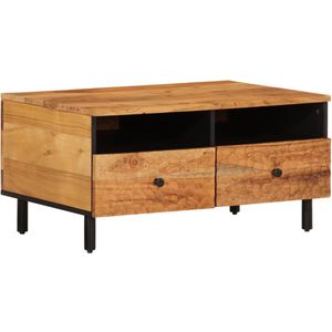 The Living Store Salontafel 80x54x40 cm massief acaciahout - Salontafel - Acacia Houten Meubilair - Bijzettafel - Moderne Salontafel - Tv Tafellaar