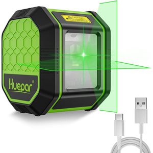 Zelfnivellerende Laserwaterpas met Groene Laserstralen - Oplaadbare Lithium-ion Batterij voor Precisie Metingen