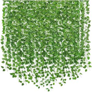 28 Stuks Klimop Slinger Kunstplanten - 28 Meter Hangende Groene Decoratie - Nepplanten Voor Gordijn - Keuken - Bruiloft - Balkon - Tuinfeest Decoratie