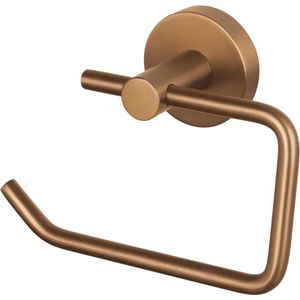 Toiletpapierhouder van Geborsteld Brons - Zelfklevende Rolhouder zonder Deksel Gemaakt van PVD-gecoat Metaal - Zonder Boren incl. Kleefoplossing - 99 mm x 140 mm x 53 mm