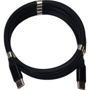 Oplaadkabel usb c - Magnetisch oprolsysteem - Fast charge USB-C oplaadkabel voor Samsung - Zwart 0,9m - Kabel2Go