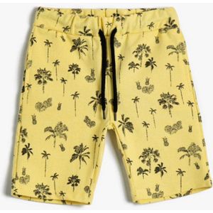 Koton Normaal Ontspannen Shorts met palmboomprint en kanten taille