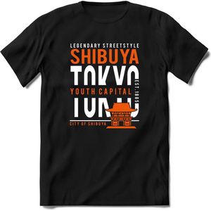 Tokyo - Shibuya | TSK Original & vintage | T-Shirt Heren - Dames | Oranje | Perfect Cadeau Shirt | Grappige Spreuken - Zinnen - Teksten | Maat XXL