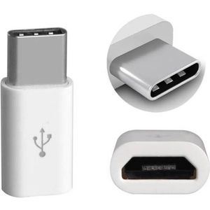 (Combi Pack 3x stuks) Micro USB naar USB C - Android adapter - WIT