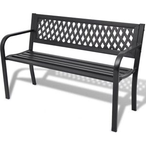 vidaXL - Tuinbank - 118 - cm - staal - zwart