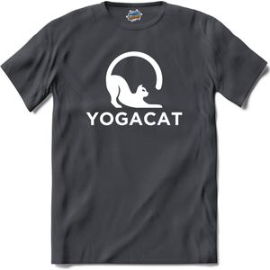 Yoga Cat | Katten - Kat - Cats - T-Shirt - Unisex - Mouse Grey - Maat S