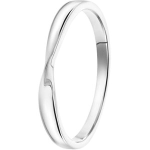 Lucardi Dames Ring twist - Ring - Moederdag Cadeautje - Echt Zilver - Zilverkleurig