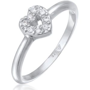Elli Dames Ring Dames Stack hart romantisch fonkelend met zirkonia in 925 sterling zilver