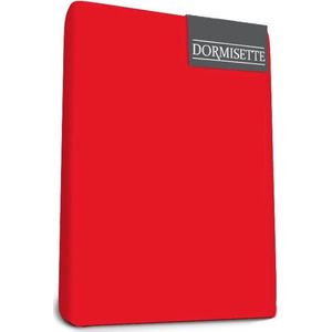 Dormisette Mako Jersey hoeslakens de luxe 160 x 220 cm rood