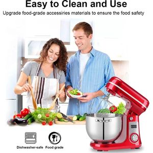 Biolomix - keukenmachine - Voedsel mixer - Blender - Stille motor - Crème ei garde - Deeg kneder - 6 snelheid standen - 1200 W - 6 liter capaciteit - Keukenmixer met mengkom - Keuken machine