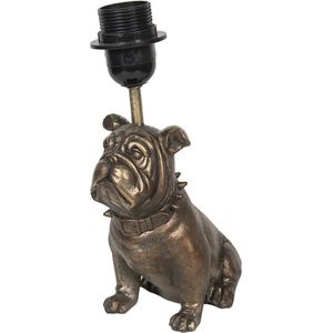 Clayre & Eef Lampenvoet Tafellamp 24*24*35 cm E27/max 1*60W Bruin Kunststof Rechthoek Hond Lampvoet