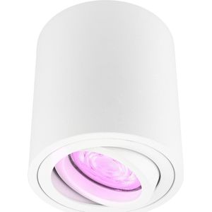 Ledvion - LED Opbouwspots Rond, Dimbaar, 5W, RGBWW, Wifi, App, Plafondlamp