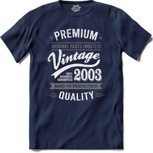 Vintage Legend Sinds 2003 - verjaardag en feest cadeau - Kado tip - T-Shirt - Unisex - Navy Blue - Maat XL