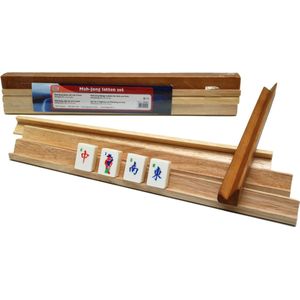 HOT Games Mah-Jong Latten Set Klein - 4 Stuks - Geschikt voor 4 Spelers - Afmetingen 40x2 cm