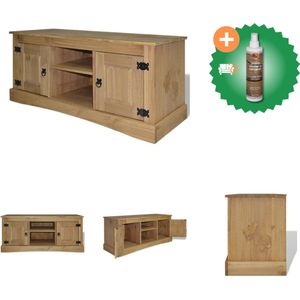 vidaXL Tv-meubel Mexicaans grenenhout Corona-stijl 120x40x52 cm - Kast - Inclusief Houtreiniger en verfrisser