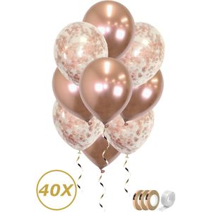 Rose Goud Ballonnen Confetti Verjaardag Versiering Abraham Helium Ballonnen Feest Versiering Sarah Huwelijk – 40 Stuks