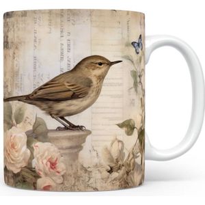 Mok met Winterkoninkje Beker voor koffie of tas voor thee, cadeau voor dierenliefhebbers, moeder, vader, collega, vriend, vriendin, kantoor