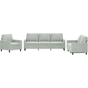 vidaXL-3-delige-Loungeset-met-kussens-fluweel-lichtgrijs