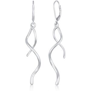 Elli Dames Oorbellen Dames Oorhangers Spiraal golf gedraaid in 925 sterling zilver