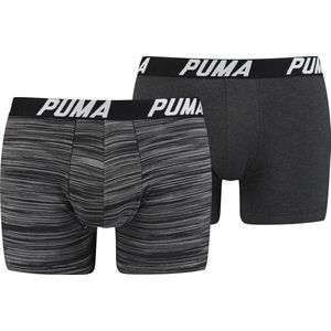 Puma - Spacedye Stripe Boxer 2P - Boxershorts - S - Grijs