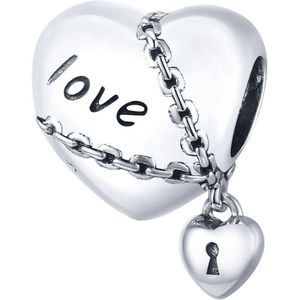 Love forever slot hart bedel | liefde bead | Zilverana | geschikt voor alle bekende merken | 925 zilver