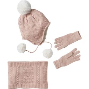 Vertbaudet Gebreide set met muts + snood + handschoenen