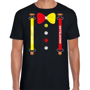 Carnaval t-shirt Oeteldonk / Den Bosch bretels en strik voor heren - zwart - s-Hertogenbosch - Carnavalsshirt / verkleedkleding S