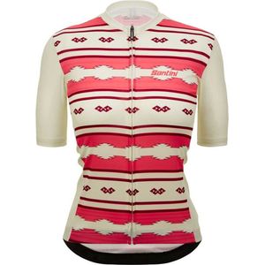 Santini Pendelton Korte Mouwen Fietsshirt Beige,Roze S Vrouw