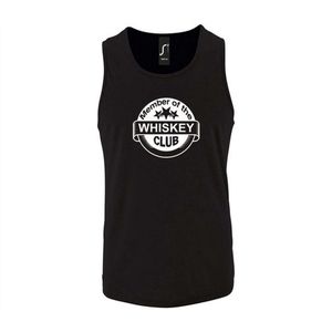 Zwarte Tanktop sportshirt met ""Member of the Whiskey club"" Print Wit Size XXL