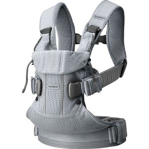 BabyBjörn Draagzak One Air - 3D Mesh - Zilver - Buikdrager - Rugdrager – Ergonomisch – Ademend