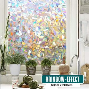 Homewell Raamfolie HR++ 60x200cm - Zonwerend & Isolerend - Statisch - Glas in Lood - Regenboog Scherven