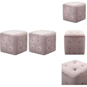 vidaXL Poef - Comfort - Woondecoratie - 30 x 30 x 30 cm - Roze - Poef