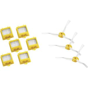 Set van 6 hepafilters en  3 zijborstels 700serie origineel IRobot 14189