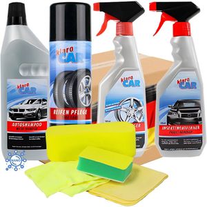 Klaro - Auto Was Set- 8 Delig - Auto Schoonmaak Set-Auto Schoonmaak Producten-Car Cleaning Set- Auto Wax-Shampoo was Set
