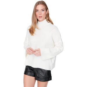 Trendyol Ecru Zachte Gebreide Basic Trui Met Textuur Twoaw22Kz0474