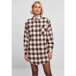 Urban Classics - Oversized Check Flannel Blouse - M - Bruin