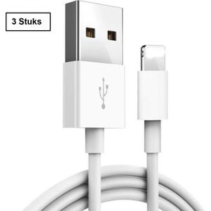 3 STUKS 2 Meter Apple Lightning Kabel naar USB voor Oplader - Lightning Cable- Ondersteunt Snelladen voor Apple iPhone 12 / 12 Pro (Max) / 11 / 11 Pro (Max) / SE 2020 / XR / XS Max / XS / 8 (Plus) / 7(Plus) / 6 (S) /5 voor Apple iPad / Pro / Mini