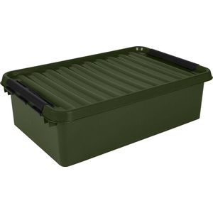 Sunware - Q-line opbergbox recycled 32L groen zwart - 60 x 40 x 18 cm