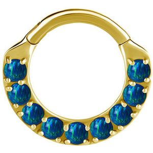Piercing Ring - Zwarte Opalen