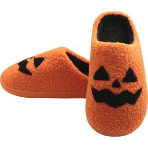 Budino Halloween Pantoffels - Smiley Sloffen - Pantoffels - Sloffen - Dames en Heren - Pompoen Doodskop - Maat 39/40